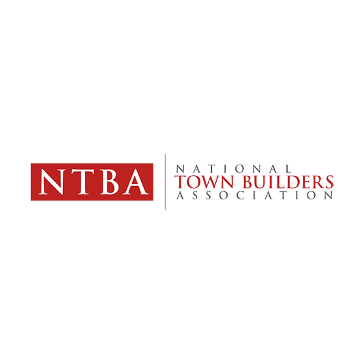 NTBA logo - white letters on red background.