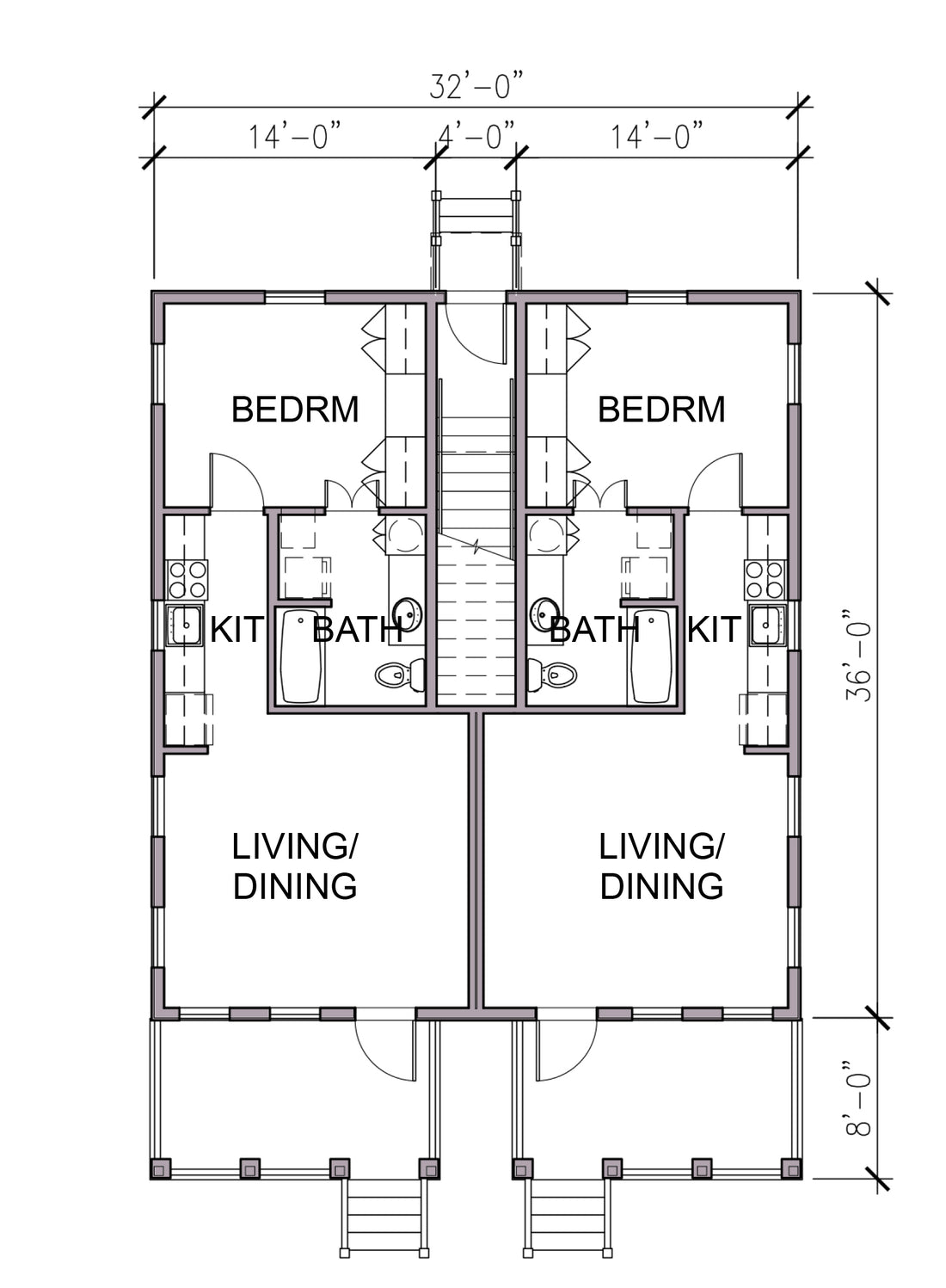 Faulkner Fourplex - Artifex - Liberty House Plans